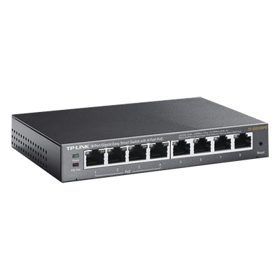 TP-LINK - Switch PoE Easy Smart / 8 puertos Gigabit / 4 puertos PoE 802.3af / 55 W total / 11.9 Mpps