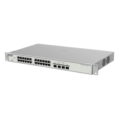 RUIJIE - Switch Administrable Capa 3 / 24 Puertos Gigabit PoE+ / 4 SFP+ 10Gb / 370W PoE / 128 Gb/s