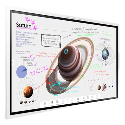 SAMSUNG ELECTRONICS - Pantalla Interactiva Digital / 55 Pulgadas / 4K UHD 3840x2160 / Touch IR 20 Puntos / Whiteboard 4 Usuarios / Tizen 9.0 / Wi-Fi / Bluetooth