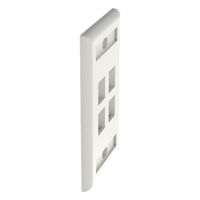 PANDUIT - Placa de Pared Vertical / 4 Puertos Keystone / 69.8 x 114.3 mm / 2.75 x 4.5 pulg. / Con Espacios para Etiquetas / Color Marfil