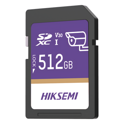 HIKSEMI BY HIKVISION - Tarjeta SD / 512 GB / 100 MB/s Lectura / 90 MB/s Escritura / Clase 10 U3 V30 / 3D TLC NAND / −25°C a 85°C (−13°F a 185°F)
