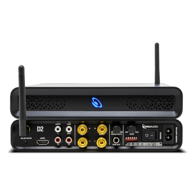 TRUAUDIO - Amplificador 2 Canales / 100 W Por Canal A 8 Ohmios / HDMI eARC / Bluetooth 5.3 / Puente 400 W / Salida Subwoofer