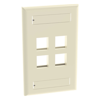 PANDUIT - Placa de Pared Vertical / 4 Puertos Keystone / ABS / 69.8 x 114.3 mm / 2.75 x 4.5 pulg. / Marfil