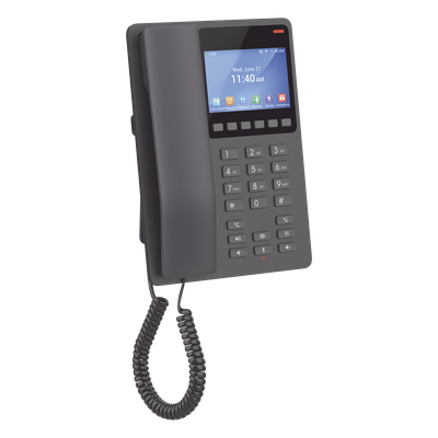 GRANDSTREAM - Teléfono IP Hotelero / Pantalla LCD Color / 2 Líneas SIP / Wi-Fi 6 Doble Banda / Codec Opus / USB-C Carga Rápida