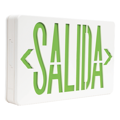 SFIRE - Letrero LED de Emergencia / Voltaje Dual 120/240 VAC / Autonomía 90 min / Montaje Universal / Batería Ni-Cd Incluida / 2.0 W
