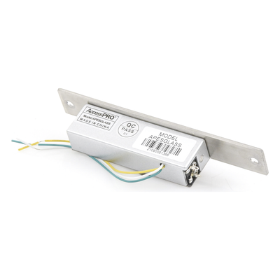 ACCESSPRO - Contrachapa Electromagnética para Puerta de Vidrio / Fail Safe / 500 kg / 12-24 VCC / Vidrio 12-15 mm / 6.3 x 1 x 1.2 in