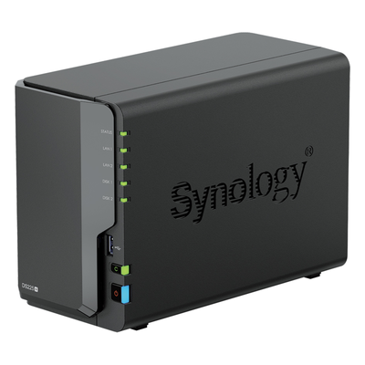 SYNOLOGY - NAS de 2 Bahías / Rendimiento 282/217 MB/s / Conectividad 2.5GbE y 1GbE / CPU Intel Celeron J4125 / RAM Expandible a 6 GB / Hasta 40 TB / USB 3.2 Gen 1