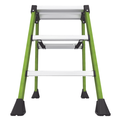 LITTLE GIANT LADDER SYSTEMS - Taburete de Fibra de Vidrio / 2 Peldaños / Capacidad 170 kg (375 lbs) / Clasificación IAA / Plataforma 19x36 cm