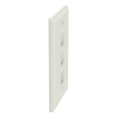 PANDUIT - Placa de Pared Vertical / 3 Puertos Keystone / ABS / Blanco Mate / 2.75 x 4.5 pulg.
