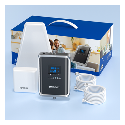 EPCOM - Amplificador Celular 5G / Penta Banda 700-2600 MHz / 70 dB Ganancia / Cobertura 600 m² (6458.3 ft²) / 2G 3G 4G 5G / Sin Configuración