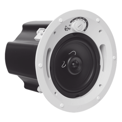 TRUAUDIO - Altavoz de Techo Comercial / 2 Vías / 6.5 in / 60 Watts / 70V/100V/8 Ohms / UL 1480 / Humedad Exterior Cubierto