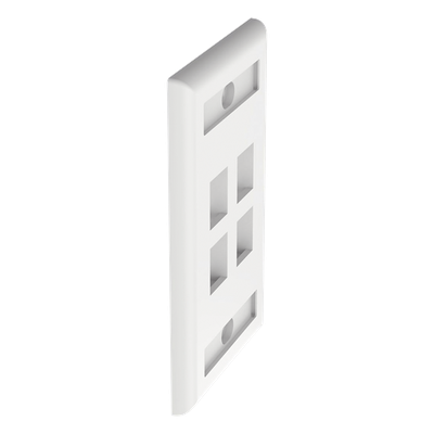 PANDUIT - Placa de Pared Vertical / 4 Puertos Keystone / 69.8 x 114.3 mm / 2.75 x 4.5 pulg. / Con Etiquetas / Blanco