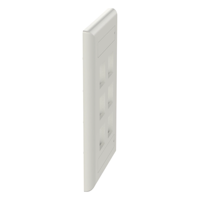 PANDUIT - Placa de Pared Vertical / 6 Puertos Keystone / Blanco Mate / 2.75 x 4.5 pulg.