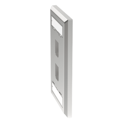 PANDUIT - Placa de Pared Vertical / 2 Puertos Keystone / Acero Inoxidable / Estilo Plano / Con Etiquetas