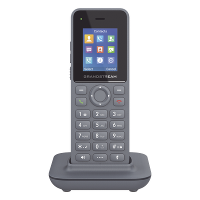 GRANDSTREAM - Teléfono IP Inalámbrico DECT / Alcance 400 m (1312.3 ft) Exteriores / 20 Cuentas SIP / Audio Full HD / Pantalla Color 1.8 pulgadas / 50 Horas Conversación