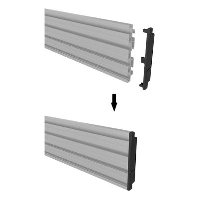 EPCOM INDUSTRIAL - Riel de Aluminio para Videowall / Longitud 1750 mm (5.74 ft) / Ancho 120 mm / Espesor 9 mm / Diseño U / Incluye Tapas y Tornillos