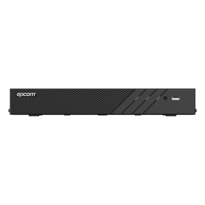 EPCOM PROFESSIONAL - DVR Pentahíbrido / 4 Canales TURBOHD + 2 Canales IP / 8 Megapixel (4K) / Audio Bidireccional por Coaxitron / AcuSense / Reconocimiento Facial / H.265+ / 1 Bahía HDD