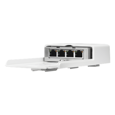 UBIQUITI - Switch PoE de Paso para Exterior / 4 Puertos Gigabit / 24V PoE / IP67 / -30°C a 70°C / 4 Gbps Throughput
