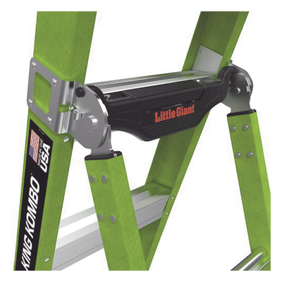 LITTLE GIANT LADDER SYSTEMS - Escalera Combinada 3 en 1 / Fibra de Vidrio / 1.83 m (6 ft) / Carga 170 kg (375 lb) / Almohadilla Giratoria / Barra en V