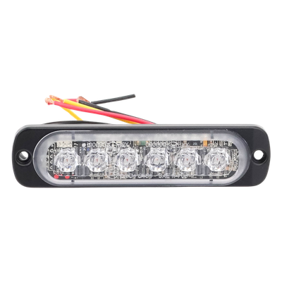 SIGNALPRO - Luz Auxiliar LED / 6 LED / Rojo / Perfil Ultra Bajo 9 mm (0.35 in) / SAE J595 Clase 1 / ECE R65 / IPX7