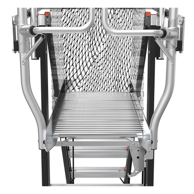 LITTLE GIANT LADDER SYSTEMS - Escalera de Fibra de Vidrio con Jaula / Ajuste de Altura 8' a 14' (2.44 a 4.27 m) / Carga Máxima 170 kg (375 lb) / Nivelación en Ruedas Ratchet™ / Peso 58.5 kg (129 lb)