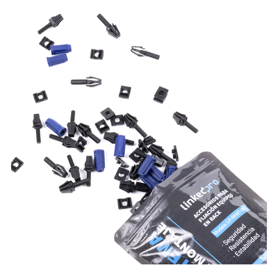 LINKEDPRO BY EPCOM - Kit de Montaje Rápido para Rack / Sin Tuercas Enjauladas / Carga 50 kg (110.2 lb) / 19 Pulgadas / 50 Piezas / Polímero Resistente