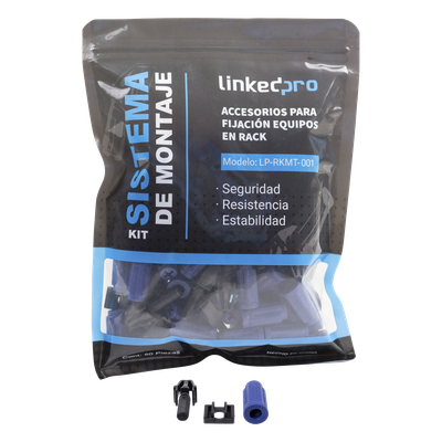 LINKEDPRO BY EPCOM - Kit de Montaje Rápido para Rack / Sin Tuercas Enjauladas / Carga 50 kg (110.2 lb) / 19 Pulgadas / 50 Piezas / Polímero Resistente