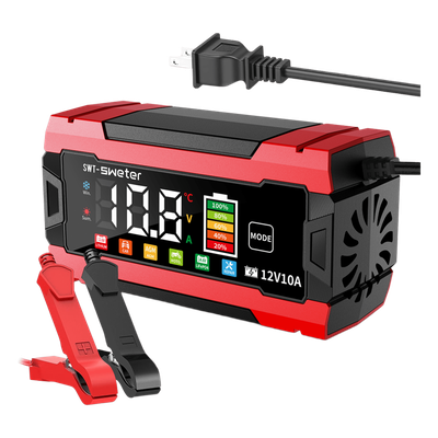 EPCOM POWERLINE - Cargador Inteligente Automático / 3 Etapas / 12V 10A / 6 Modos de Batería / LCD / Entrada 100-240V