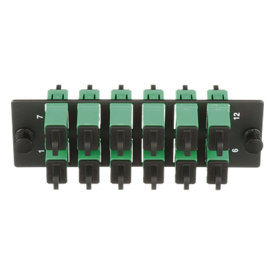 PANDUIT - Placa Acopladora de Fibra Óptica / 12 Conectores SC/APC / Monomodo OS1/OS2 / Color Verde / Cerámica Zirconia