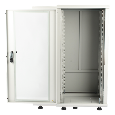 LINKEDPRO - Gabinete Rack de Piso / 24U / 19 Pulgadas / Vidrio con Cerradura / Carga 750 kg / 600x605x1190 mm (23.6x23.8x46.9 in) / Acero Calibres 16-18-20