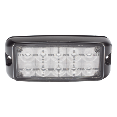 ECCO - Luz de Advertencia LED / 10 LED / Rojo/Azul / 5x2 Pulgadas / 12-24 VDC / Montaje Superficial / IP Resistente al Agua / SAE Clase I