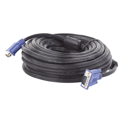 EPCOM POWERLINE - Cable Extensor VGA / 15 m (49.2 ft) / Full HD 1920x1080p / Conector HD15 Macho a Macho / Blindaje Aluminio y Malla Trenzada / CCTV y Videovigilancia