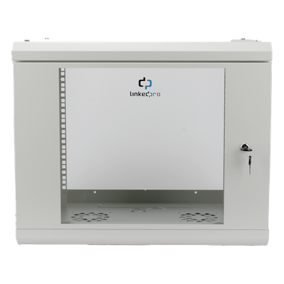 LINKEDPRO - Gabinete de Pared 9U / Rack 19" / Cristal Templado / Profundidad 479.5 mm / Carga 80 kg / Acero Reforzado