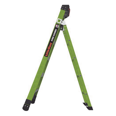 LITTLE GIANT LADDER SYSTEMS - Escalera Combinada 3 en 1 / Fibra de Vidrio / 1.83 m (6 ft) / Carga 170 kg (375 lb) / Almohadilla Giratoria / Barra en V