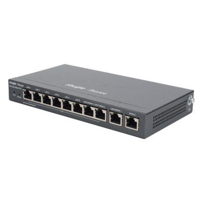 RUIJIE - Router Balanceador SD-WAN / 10 Puertos Gigabit / PoE+ 110W / 4 ISP / 1 Gbps / 200 Clientes