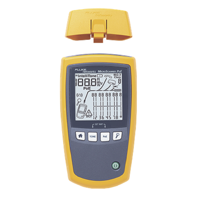 FLUKE NETWORKS - Verificador de Red PoE / 4 Modos Simultáneos / 802.3af/at/bt y UPOE / Pantalla LCD Retroiluminada / Mapa de Cableado Gráfico