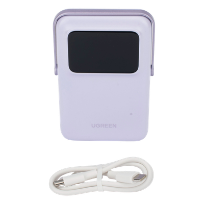 UGREEN - Power Bank Inalámbrico / 10000 mAh / Carga Inalámbrica 7.5W / PD 20W USB-C / Pantalla TFT con Emojis / Soporte Plegable / MagSafe Compatible