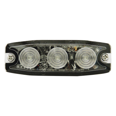 SIGNALPRO - Luz Auxiliar de Advertencia / 3 LED / Ámbar / SAE Clase 1 / Multivoltaje 12~24 VCC / Perfil 6.6 mm (0.26") / Memoria No Volátil