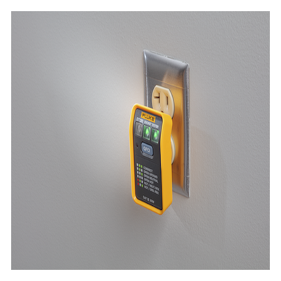 FLUKE - Probador de Tomacorriente / Identificación de 6 Estados de Cableado / LEDs de Alto Brillo / Prueba GFCI / CAT III 300V