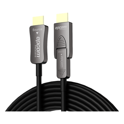 EPCOM PROAUDIO - Cable HDMI Óptico Activo / 4K@60Hz 4:4:4 / 18 Gbps / 30 m (98.4 ft) / HDMI 2.0b / HDCP 2.2 / HDR / ARC / Conector RX Desmontable