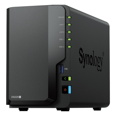 SYNOLOGY - NAS de 2 Bahías / Rendimiento 282/217 MB/s / Conectividad 2.5GbE y 1GbE / CPU Intel Celeron J4125 / RAM Expandible a 6 GB / Hasta 40 TB / USB 3.2 Gen 1