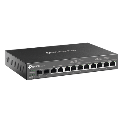 TP-LINK - Router Multi-WAN / Controlador SDN Integrado / Switch PoE+ 110 W / 2 SFP 1G / 24,980 Sesiones Concurrentes / 942.1 Mbps