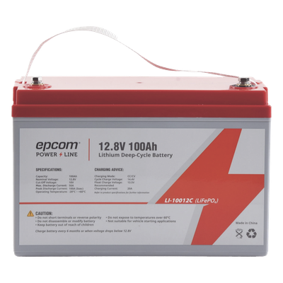 EPCOM POWERLINE - Batería de Litio Ciclo Profundo / 12.8 Vcc / 100 Ah / Descarga 50 A / -20°C a +60°C / 11 kg