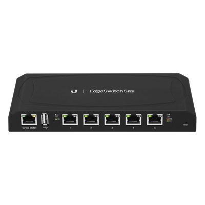 UBIQUITI - EdgeSwitch 5XP Administrable de 5 Puertos Gigabit PoE de 24 V Pasivo, con funciones avanzadas de Capa 2
