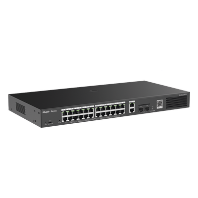 RUIJIE - Switch PoE+ Smart / 24 Puertos Gigabit / 370W / 2 SFP 1Gb / 56 Gbps / 41.66 Mpps