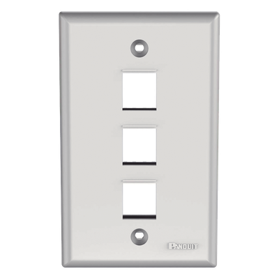 PANDUIT - Placa de Pared Vertical / 3 Puertos Keystone / ABS / 69.8 x 114.3 mm / 2.75 x 4.5 pulg. / Blanco