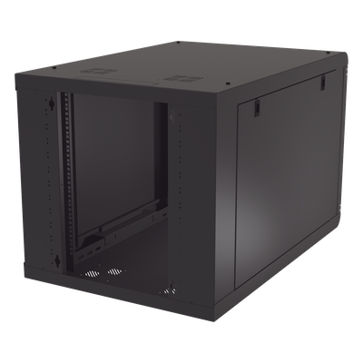 LINKEDPRO - Gabinete de Pared 12U / Profundidad Ajustable 930 mm / Acero Reforzado ANSI/TIA / Carga 100 kg / Cristal Templado / 4 Postes Ajustables