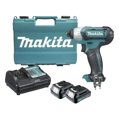 MAKITA - Atornillador de Impacto / Entrada Hexagonal 1/4" / 2 Baterías 12V 1.5Ah / 220 RPM / 6.0 N.m