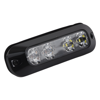 ECCO - Luz Auxiliar LED / 4 LEDs Bicolor Rojo/Claro / 22 Patrones de Destello / 12-24 VCC / Instalación Interior y Exterior / IP Resistente