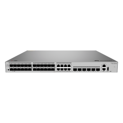 HUAWEI - Switch Core Capa 3 / 24 Puertos 1GE SFP / 8 Puertos Combo 10/100/1000 Mbps / 4 Puertos 10GE SFP+ Uplink / 2 Puertos 10GE SFP+ Stack / 176 Gbps / 132 Mpps